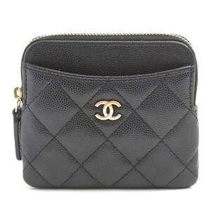 CHANEL Authentic Black Caviar Leather Wallet